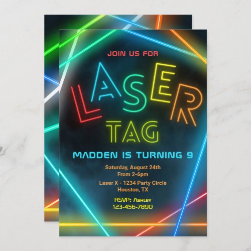Laser Tag Birthday Invitation  Laser Tag Party