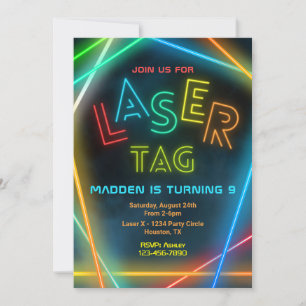 Laser Tag Birthday Invitation   Laser Tag Party
