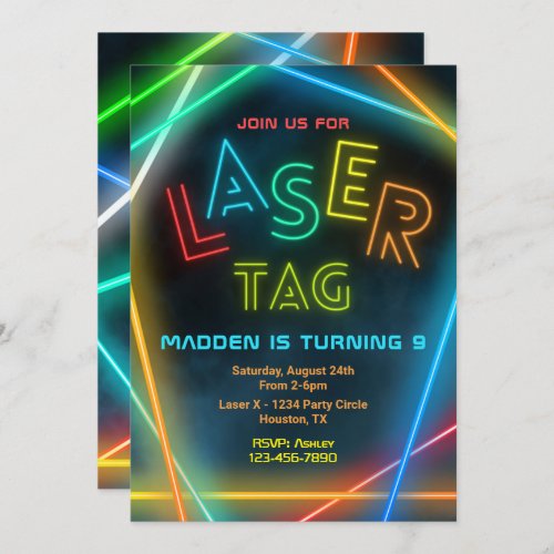 Laser Tag Birthday Invitation  Laser Tag Party