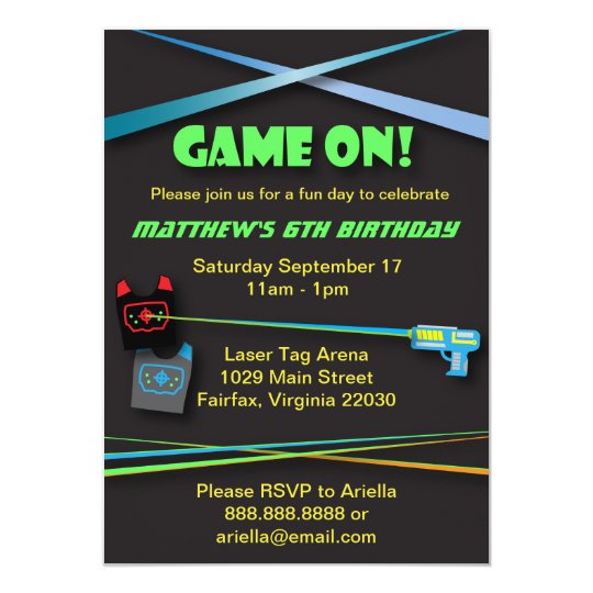 laser tag birthday or team building party invitation zazzle com
