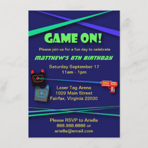 Laser Tag Birthday or Team Building Party Invitation