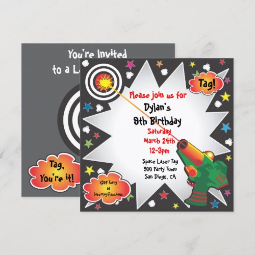 Laser Tag Birthday Party Invitation