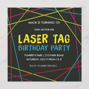 Laser Tag Birthday Party Invitation