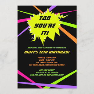 Laser Tag Birthday Party Invitation