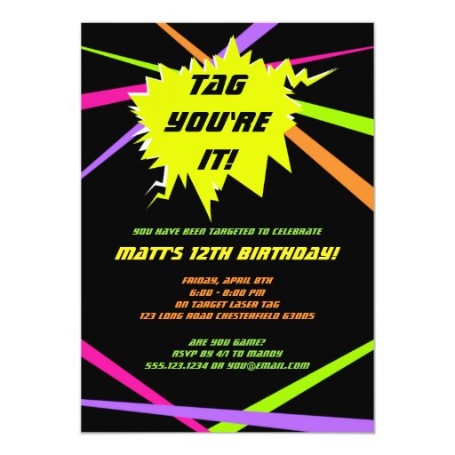 Laser Party Invitations 5