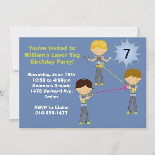 Laser Tag Birthday Party Invitation