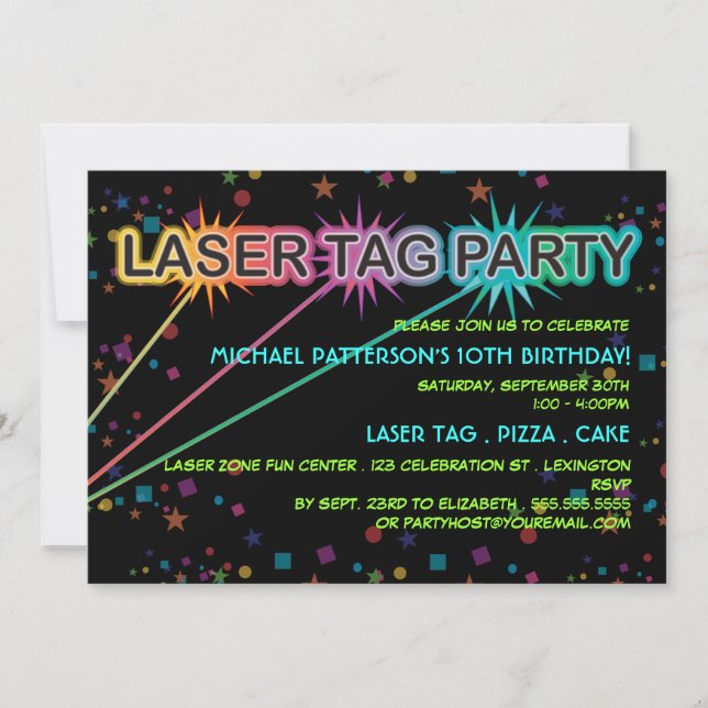 Laser Tag Birthday Party Invitation (Front)