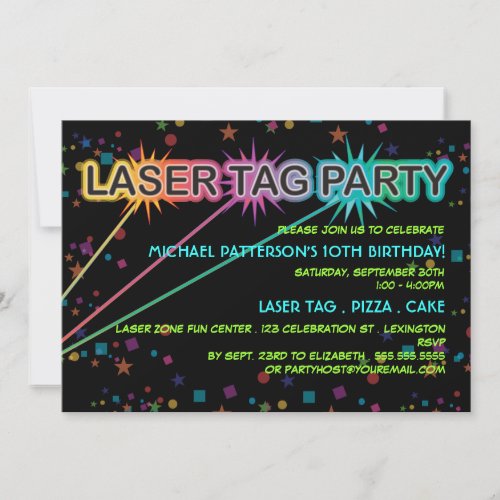 Laser Tag Birthday Party Invitation
