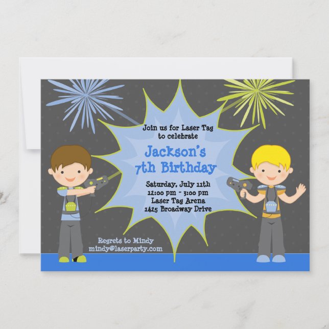 Laser Tag Birthday Party Invitation (Front)