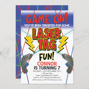 Laser Tag Birthday Party Invitation