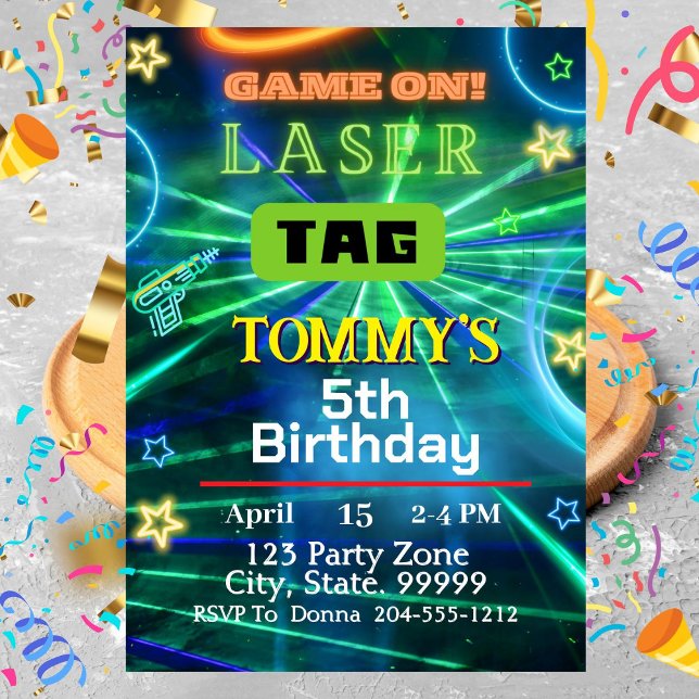 Laser Tag Birthday Party Invitation   (Creator Uploaded)