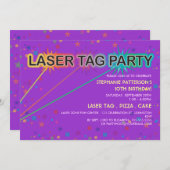 Laser Tag Birthday Party Invitation | Girl (Front/Back)