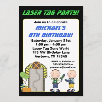 Laser Tag Birthday Party Invitations by WhimsicalPrintStudio at Zazzle