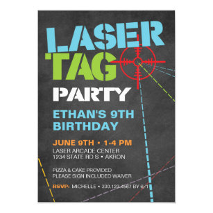 Laser Tag Birthday Invitations Zazzle
