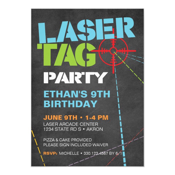 Laser Tag Birthday Party Invitations Zazzle Com