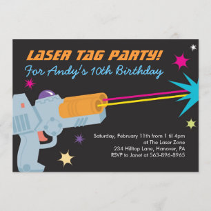 Laser Tag Birthday Party Invitations