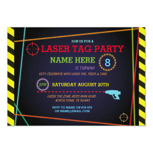 Laser Zone Party Invitations 1