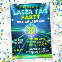 Laser Tag Blue Green Neon Glow Boys Birthday Party
