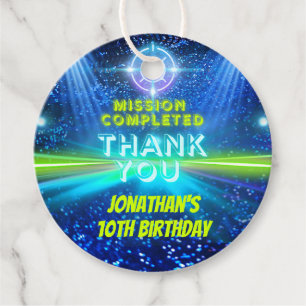 Laser Tag Blue Green Neon Glow Boys Thank You