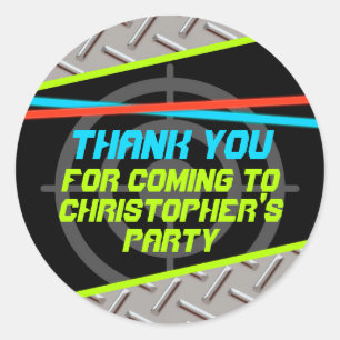 Laser Tag Boys Birthday Party Favor Name Thank You