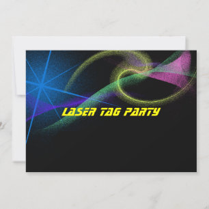 Laser Tag, Colorful, Birthday Party Invitation