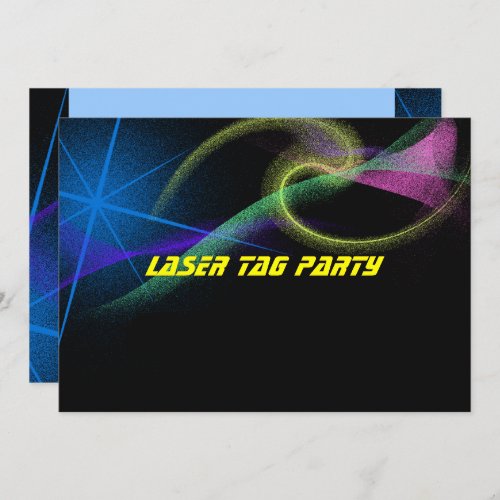 Laser Tag Colorful Birthday Party Invitation