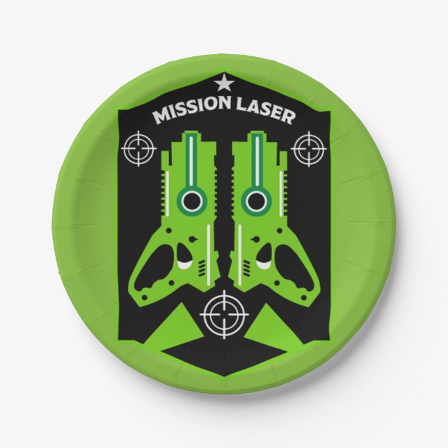 Laser Tag Combat Mission Kids   Paper Plates (Front)