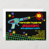 Laser Tag Custom Birthday Party Invitation (Front/Back)