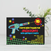 Laser Tag Custom Birthday Party Invitation (Standing Front)