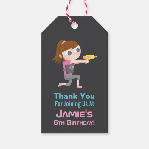 Laser Tag Game Girl Thank You Gift Tags