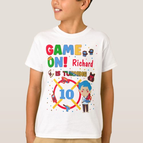 Laser Tag Game On Birthday Boy Party T_Shirt