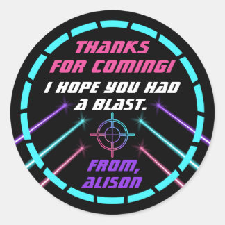 Laser Tag Girls Neon Birthday Party Favor Stickers