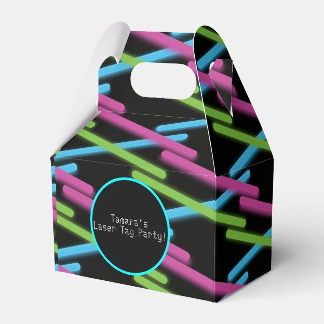 Laser Tag Glow Party Carry Favor Box (Front Side)