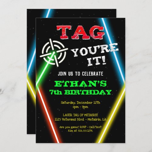 Laser Tag Invitations Laser Tag Birthday Invitation