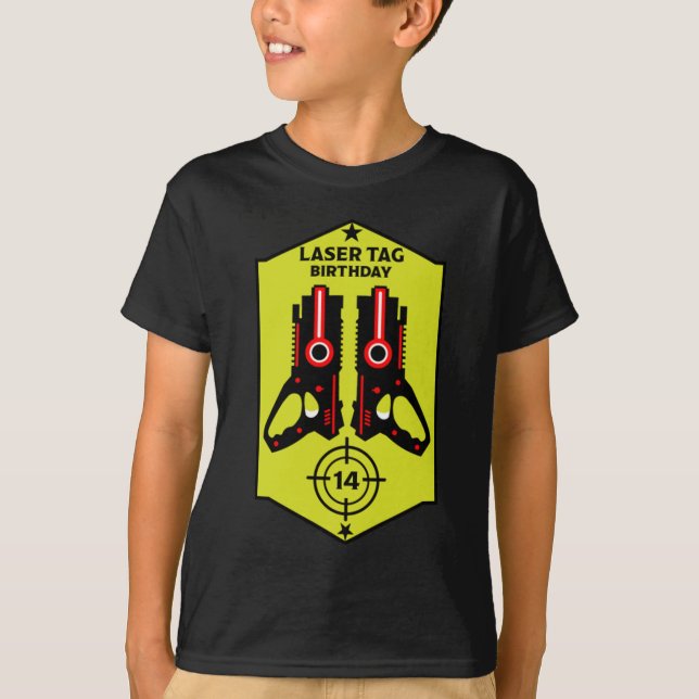 Laser Tag Kids Birthday Aged 14 T-Shirt (Front)