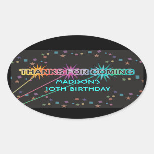 Laser Tag Letters Thank You Favor Sticker