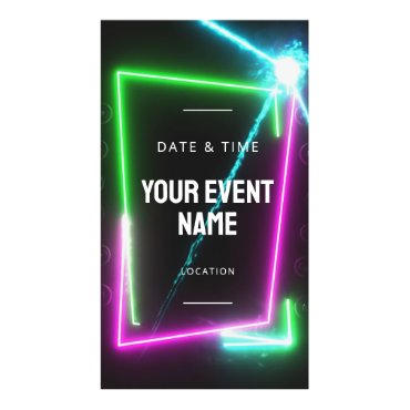 Laser tag neon arcade birthday digital templates
