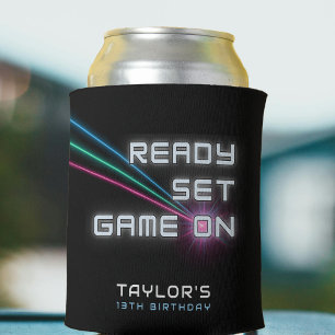 Laser Tag Neon Birthday Party Can Cooler