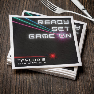 Laser Tag Neon Birthday Party Napkins