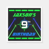 Laser Tag Neon Green and Blue Birthday Party