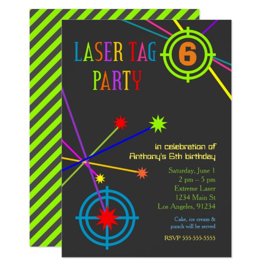 Laser Party Invitations 4