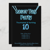 Laser Tag Party Blue Invitation (Front/Back)