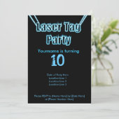 Laser Tag Party Blue Invitation (Standing Front)