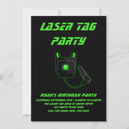 Laser Tag Party Invites
