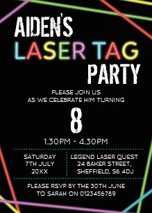Laser Tag Birthday Invitations Zazzle