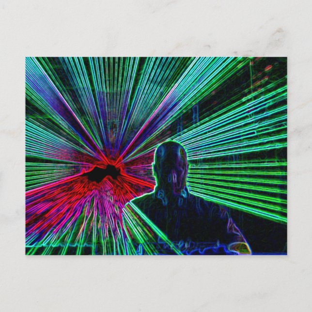 Lasers on DJ postcard (Front)