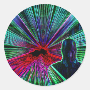 Lasers on DJ stickers