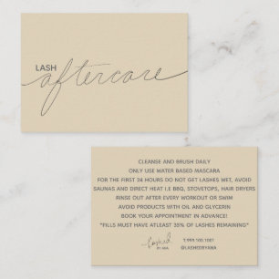 Lash after care card