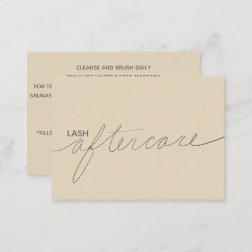 Lash after care card