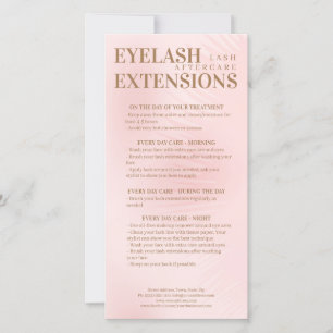 Lash Aftercare Beige Pink Eyelash Shadow Gradient Thank You Card